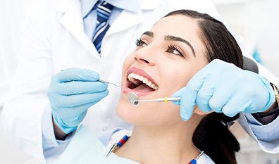 patient getting dental checkup